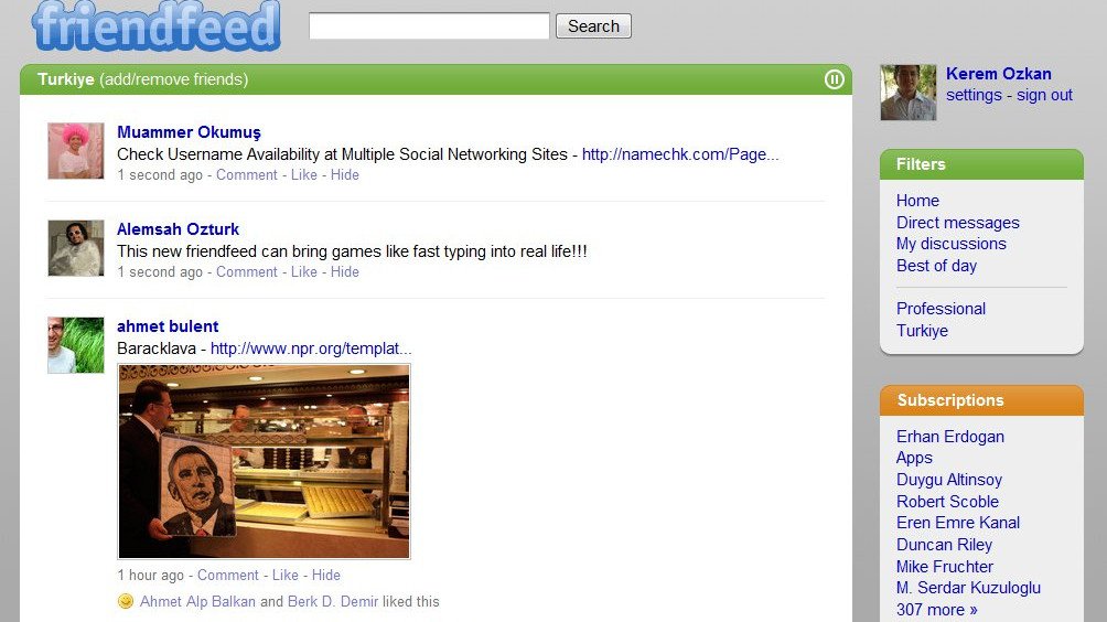 FriendFeed's Turkish community — the platform where ffanony was born