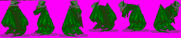 Ejderha sprite sheet — 6 frame, magenta transparency